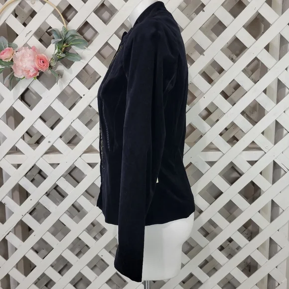 NWT Reba Silver Lining Black Velvet Blazer Size Small